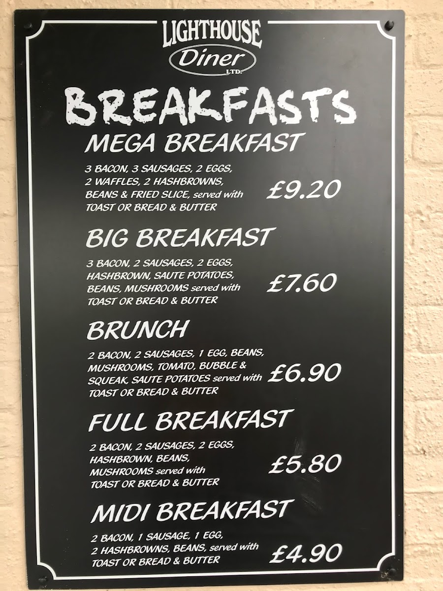 Menu Lighthouse Diner Cash Only.-10