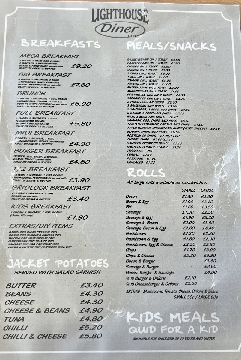 Menu Lighthouse Diner Cash Only.-7