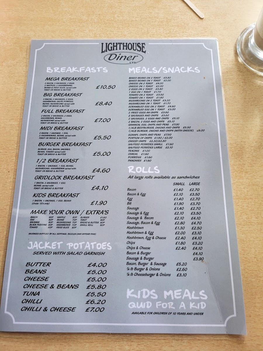Menu Lighthouse Diner Cash Only.-9